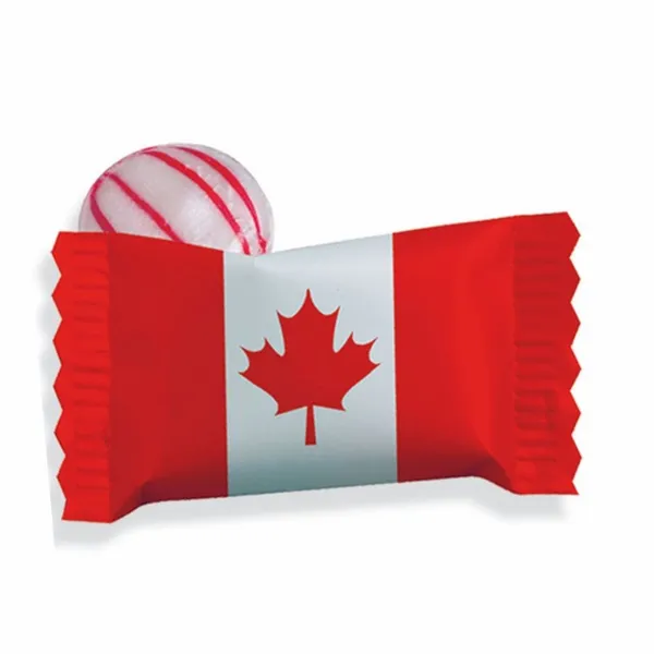 Individual Canadian Peppermint Stock Wrapped Candy - Custom Patch