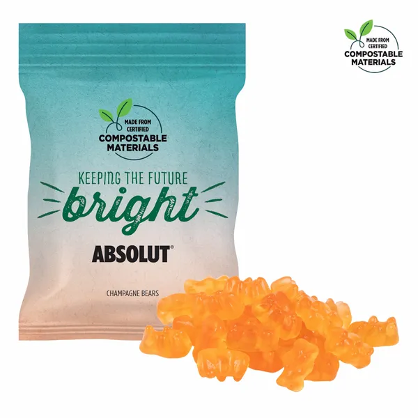 2oz ECO-Digibag, Compostable & Full Color, Champagne Bears - Custom Patch