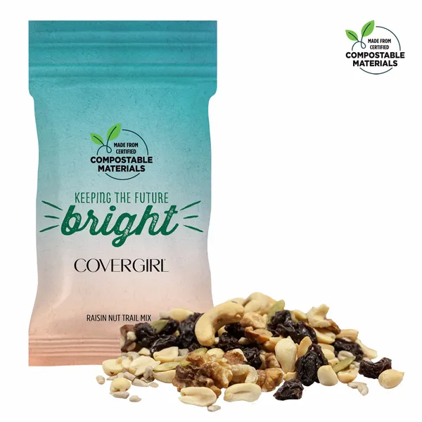1oz. ECO-Digibag, Compostable & Full Color, Raisin Nut Mix - Custom Patch