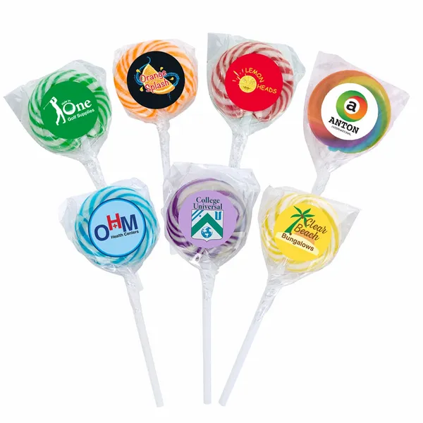 Swirl Lollipop with Round Label - Custom Patch