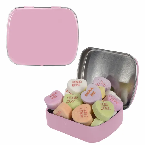 Small Mint Tin with Conversation Hearts - Custom Patch