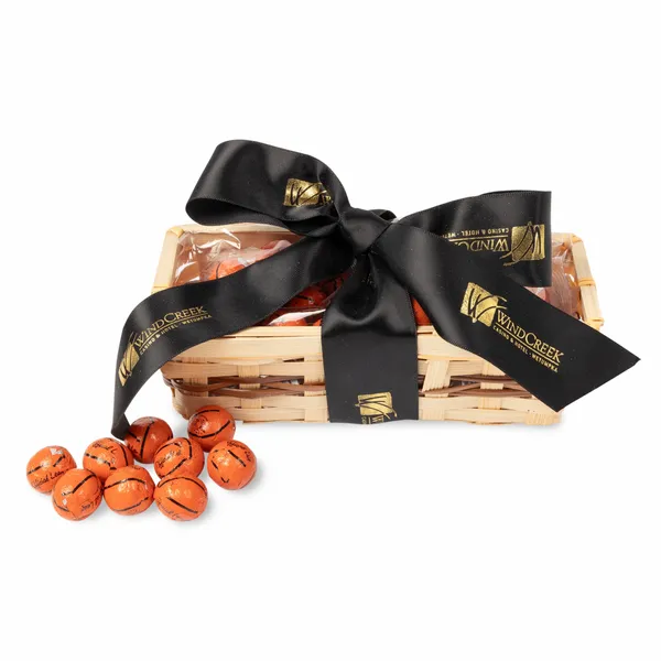 Gift Basket with Chocolate Basketballs - Custom Patch
