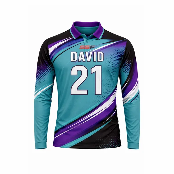 Full Color Sublimated Long Sleeve Polo - Custom Patch