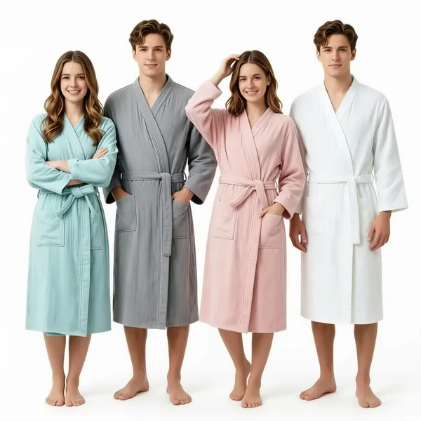 4 Layer Gauze Cotton Bathrobes - Custom Patch