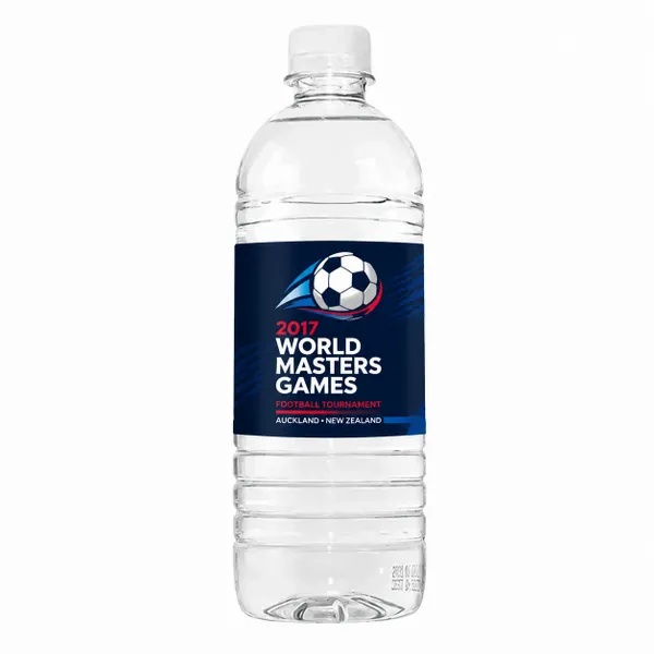 16.9 oz Plastic Ribbed Bottle - Custom Patch