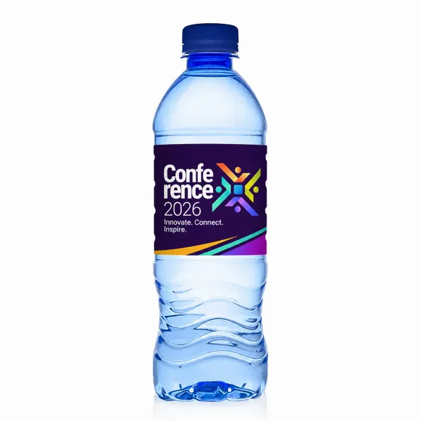 16.9 oz Blue Water Bottle - Custom Patch