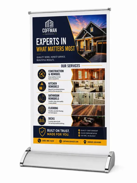Table Roll Up Banner Stand - Custom Patch