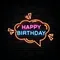Happy Birthday in Bubble Thought Neon Sign - Custom Patch