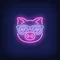 Cute Cartoon Pink Pig Sunglasses Neon Sign - Custom Patch