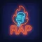 Rap Microphone Flame Neon Sign - Custom Patch