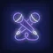 Crossed Microphone Neon Sign - Custom Patch