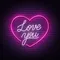 Pink Love You Neon Sign - Custom Patch