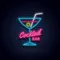 Cocktail Bar Glass & Zip Neon Sign - Custom Patch