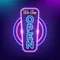 We are Open Vertical Neon Sign - Custom Patch
