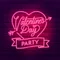Valentines Day Party Neon Sign - Custom Patch