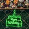 Happy Birthday Text in Big Cake Neon Sign - Custom Patch
