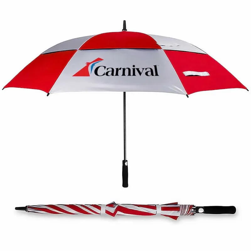 Vented Golf Umbrella - 62 in Arc - Custom Patch