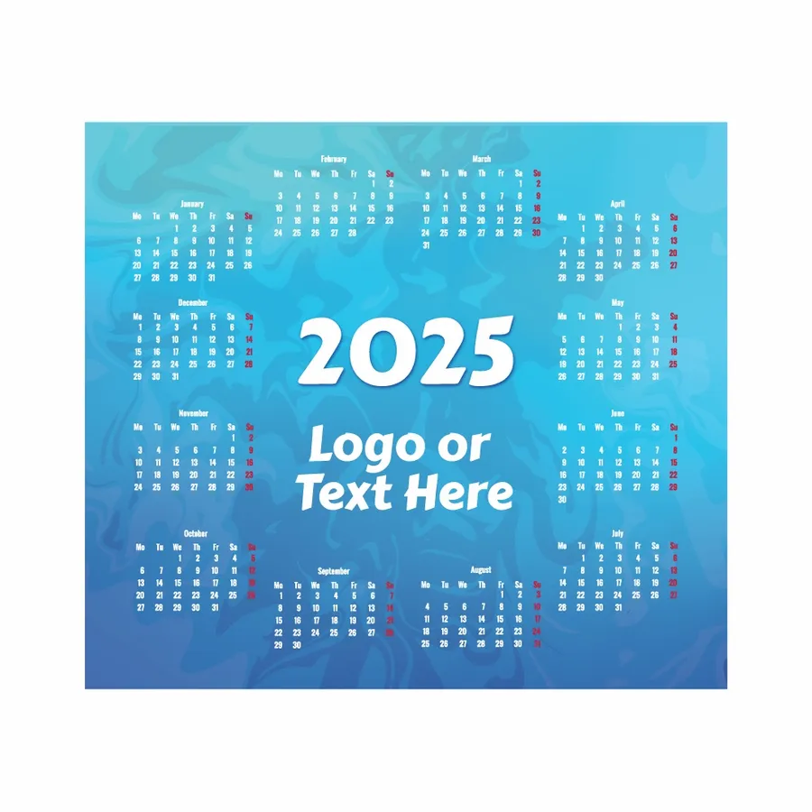 Light Blue Calendar Mouse Pad - Custom Patch