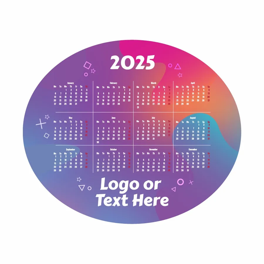 Colorful Gradient Calendar Mouse Pad - Custom Patch