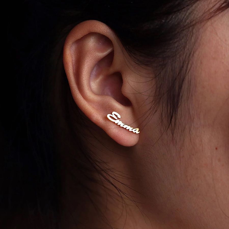 Die Struck Metal Earrings - Custom Patch