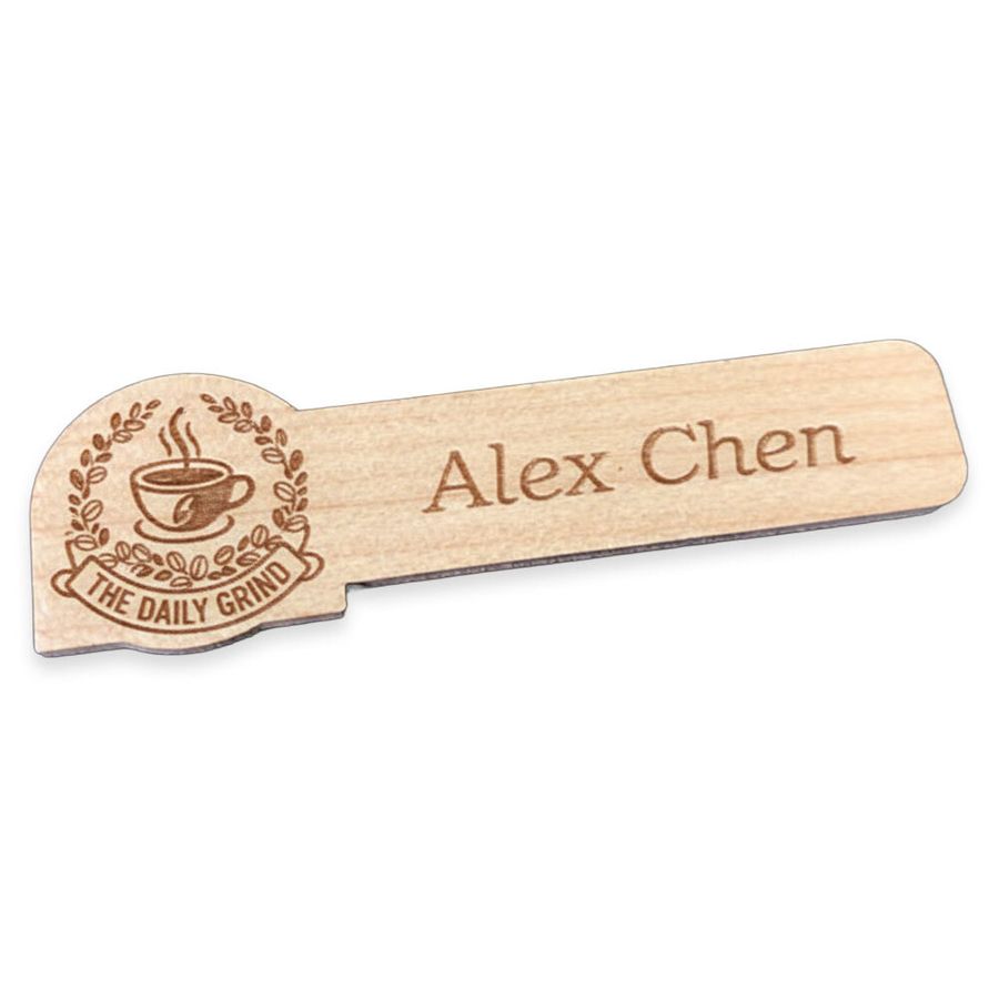 Wooden Name Badges - Custom Patch