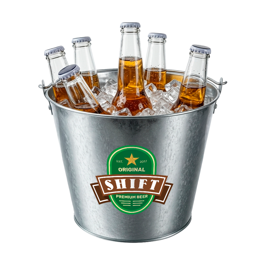 Tinplate Beer Buckets & Opener Combo - Custom Patch