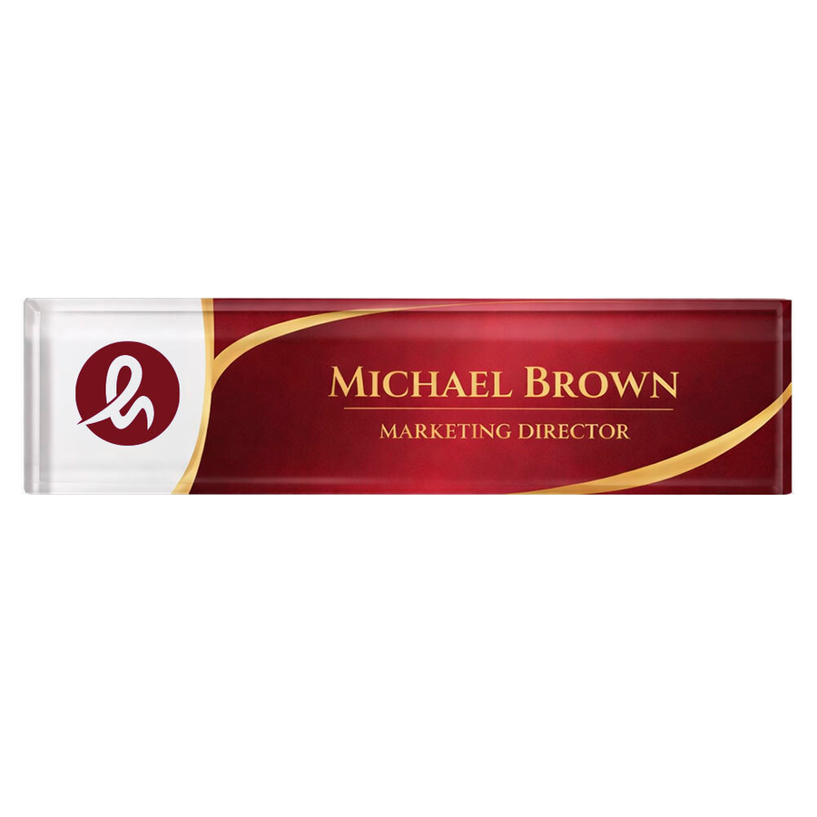 Acrylic Desktop Name Badges - Custom Patch