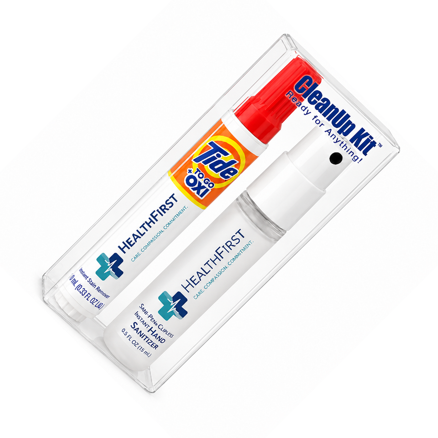 CleanUp Kit - Tide® to Go + Oxi and Sani-Pen® Clipless™ Travel Kits - Custom Patch