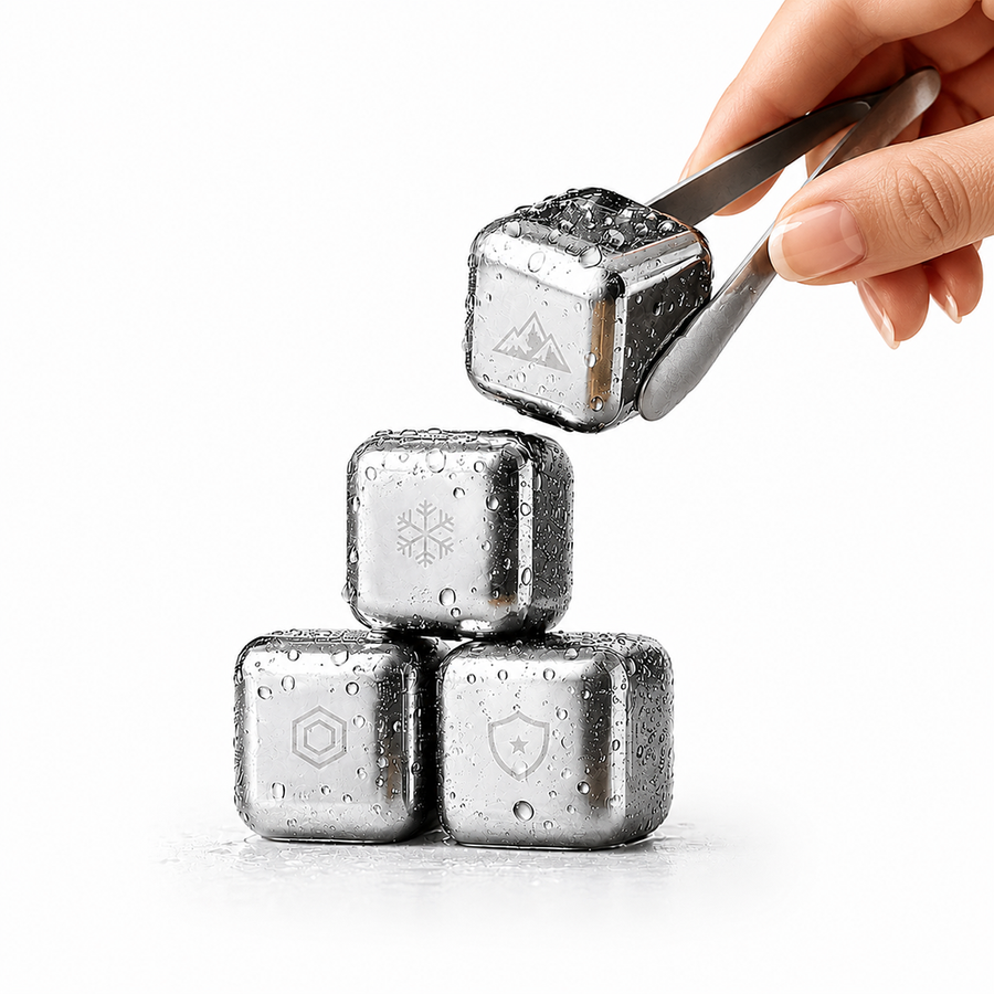 Silver Stainless Steel Ice Cubes - Custom Patch