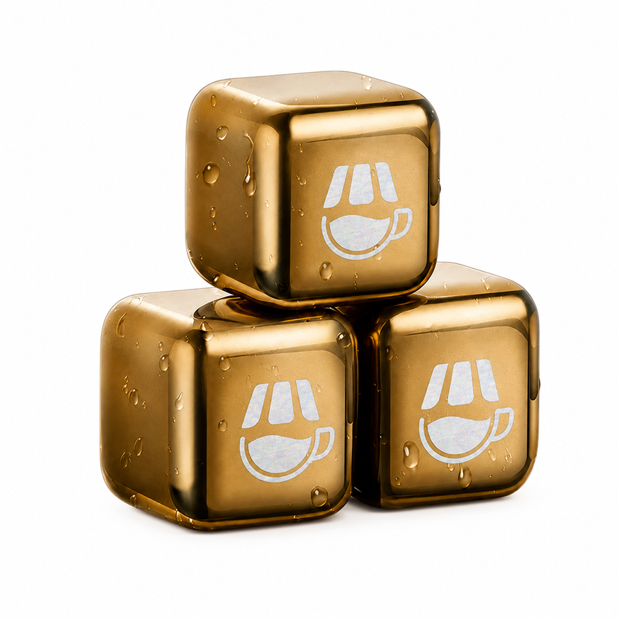 Gold Stainless Steel Ice Cubes - Custom Patch
