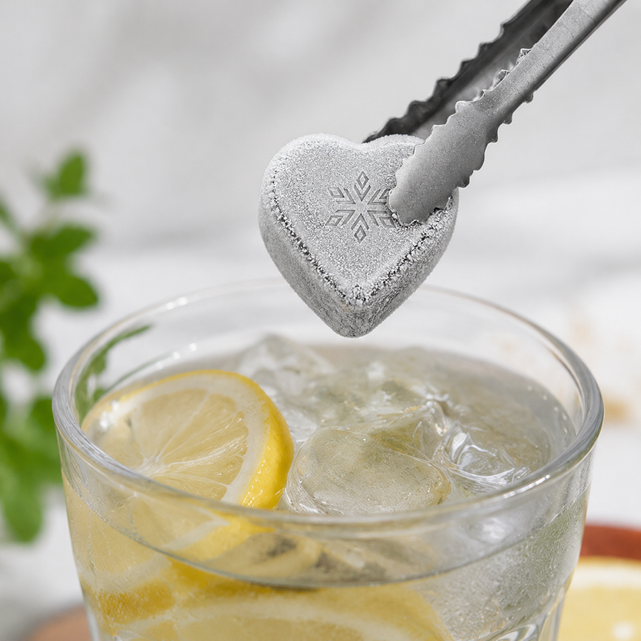Heart-Shaped Stainless Steel Ice Cubes - Custom Patch