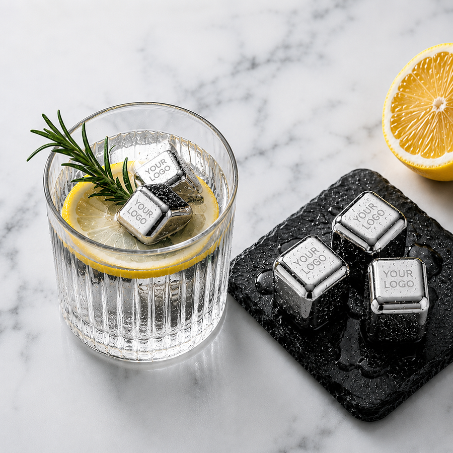 Silver Stainless Steel Ice Cubes - Custom Patch