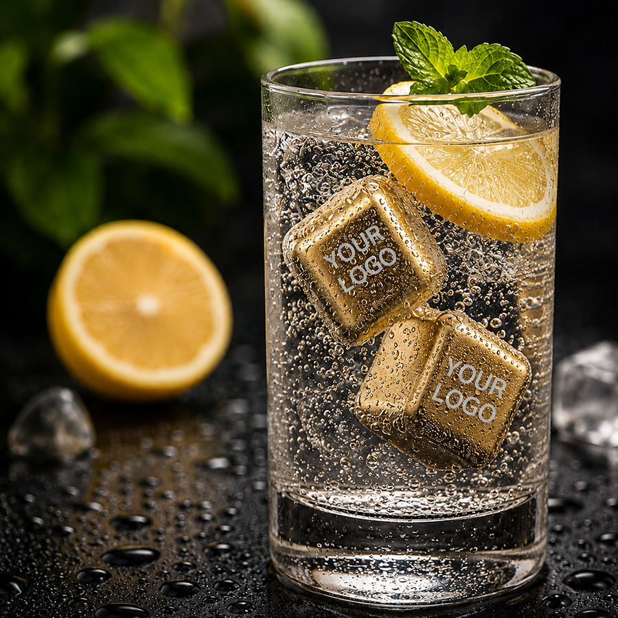 Gold Stainless Steel Ice Cubes - Custom Patch