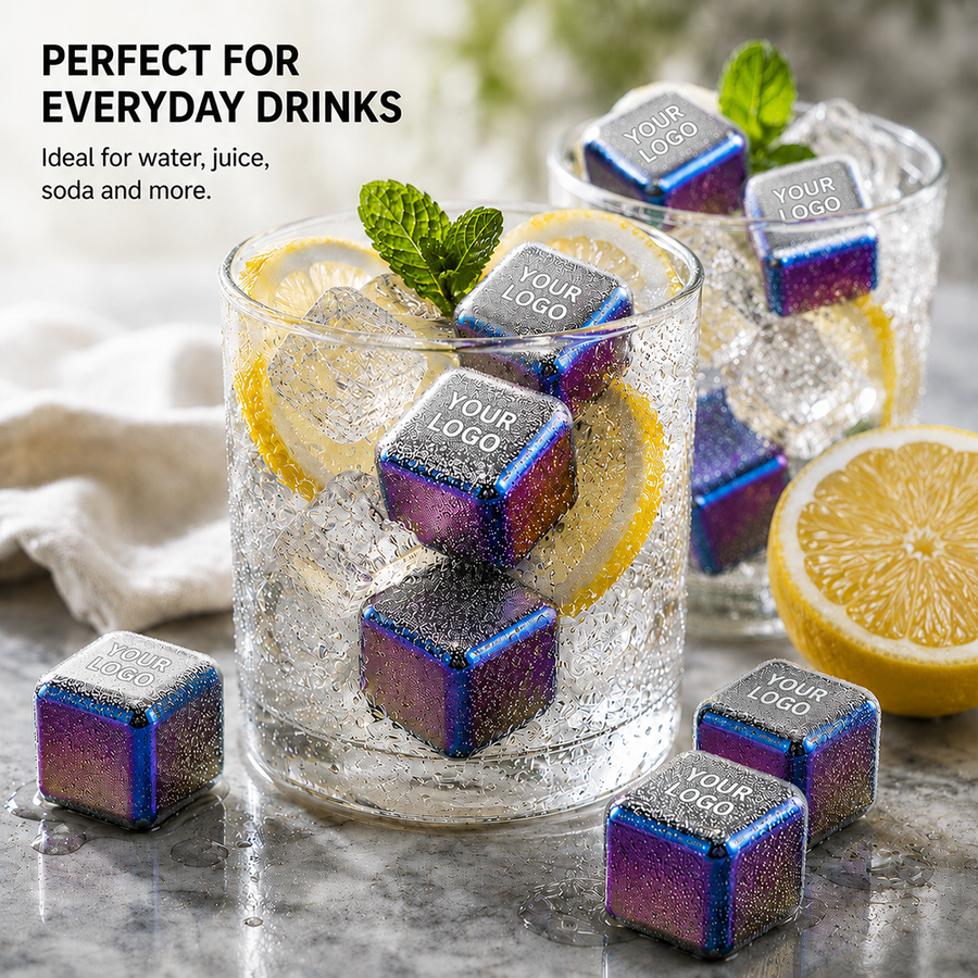 Rainbow Stainless Steel Ice Cubes - Custom Patch