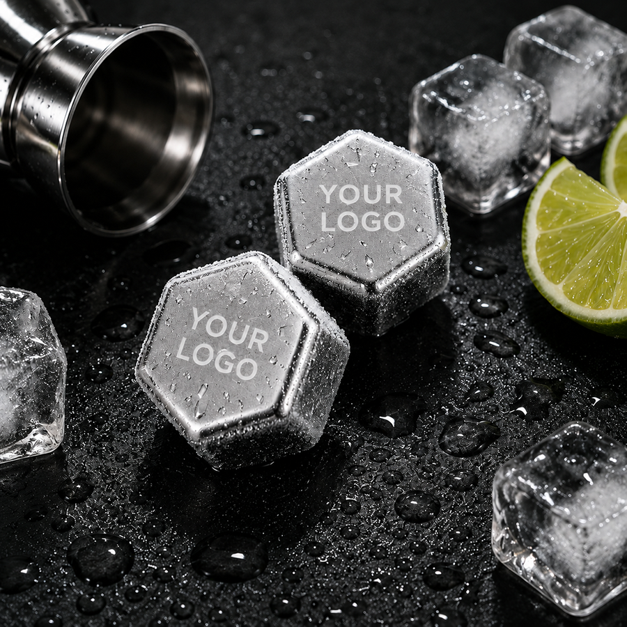 Hexagon Stainless Steel Ice Cubes - Custom Patch