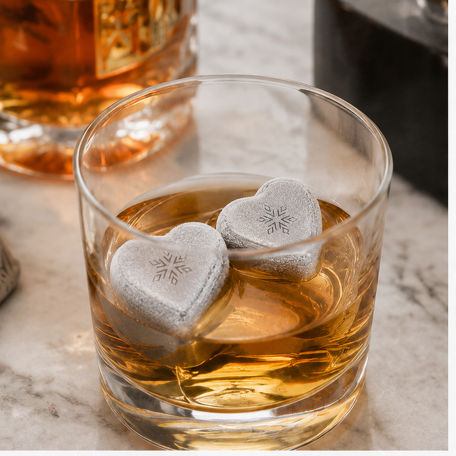 Heart-Shaped Stainless Steel Ice Cubes - Custom Patch