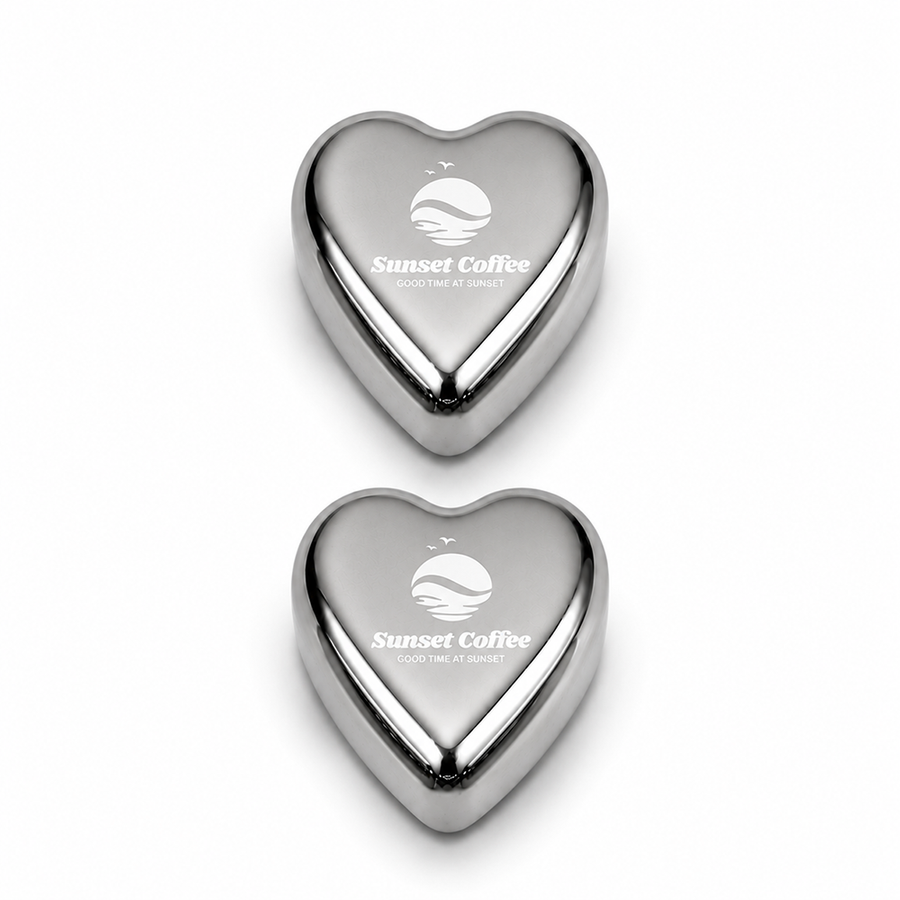 Heart-Shaped Stainless Steel Ice Cubes - Custom Patch
