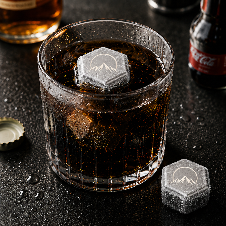 Hexagon Stainless Steel Ice Cubes - Custom Patch