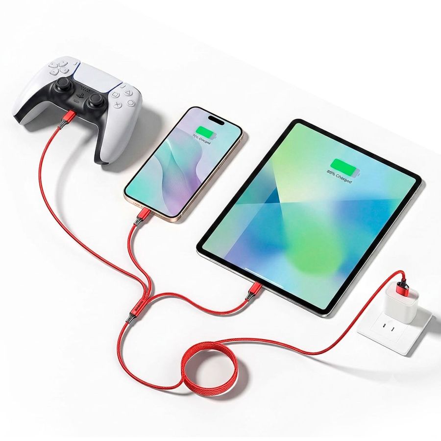 Nylon Braided 3-in-1 Charging Cables - Custom Patch