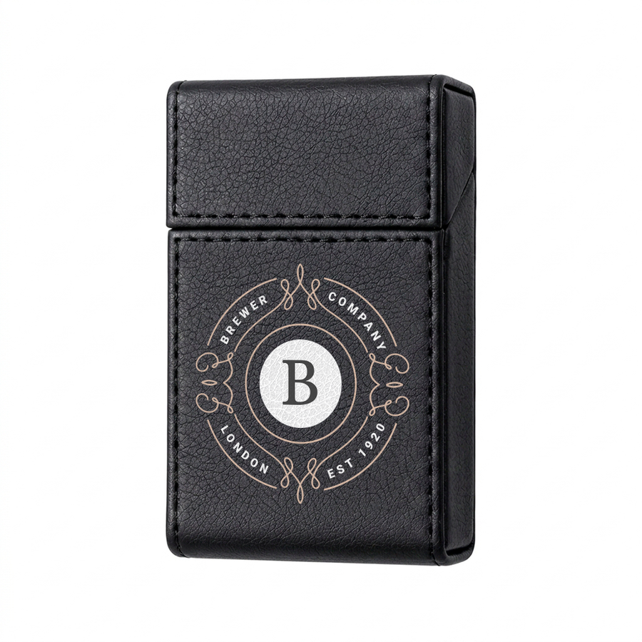 Flip Top PU Leather Full Bag Cigarette Cases - Custom Patch