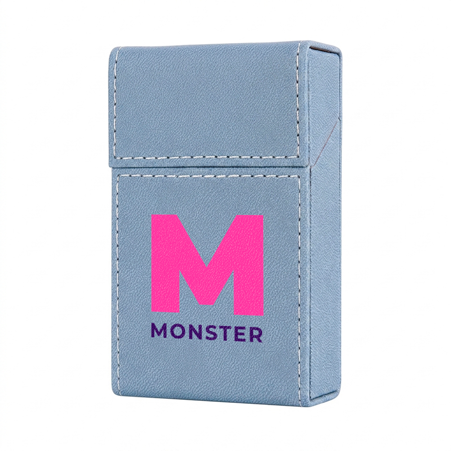 Flip Top PU Leather Full Bag Cigarette Cases - Custom Patch