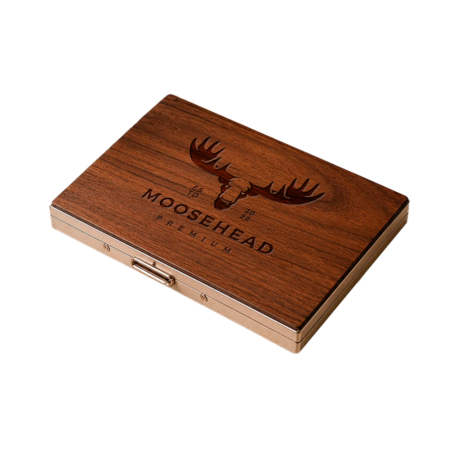 Metal Framed Wooden Cigarette Cases - Custom Patch