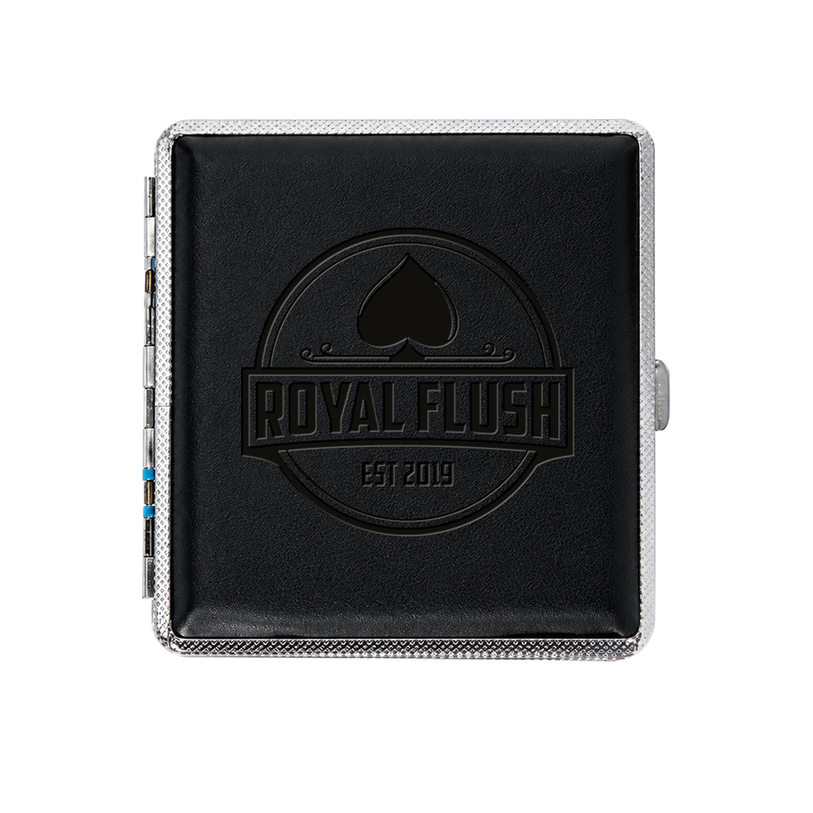 Leather Grain Metal Cigarette Cases - Custom Patch