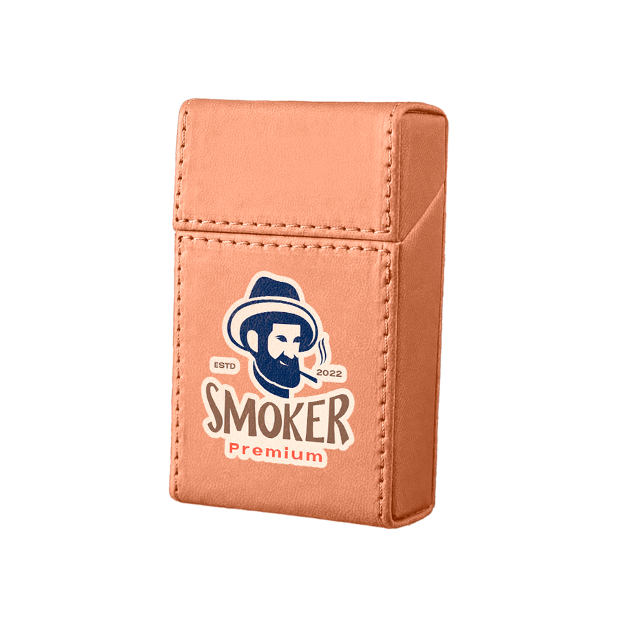 Flip Top PU Leather Full Bag Cigarette Cases - Custom Patch