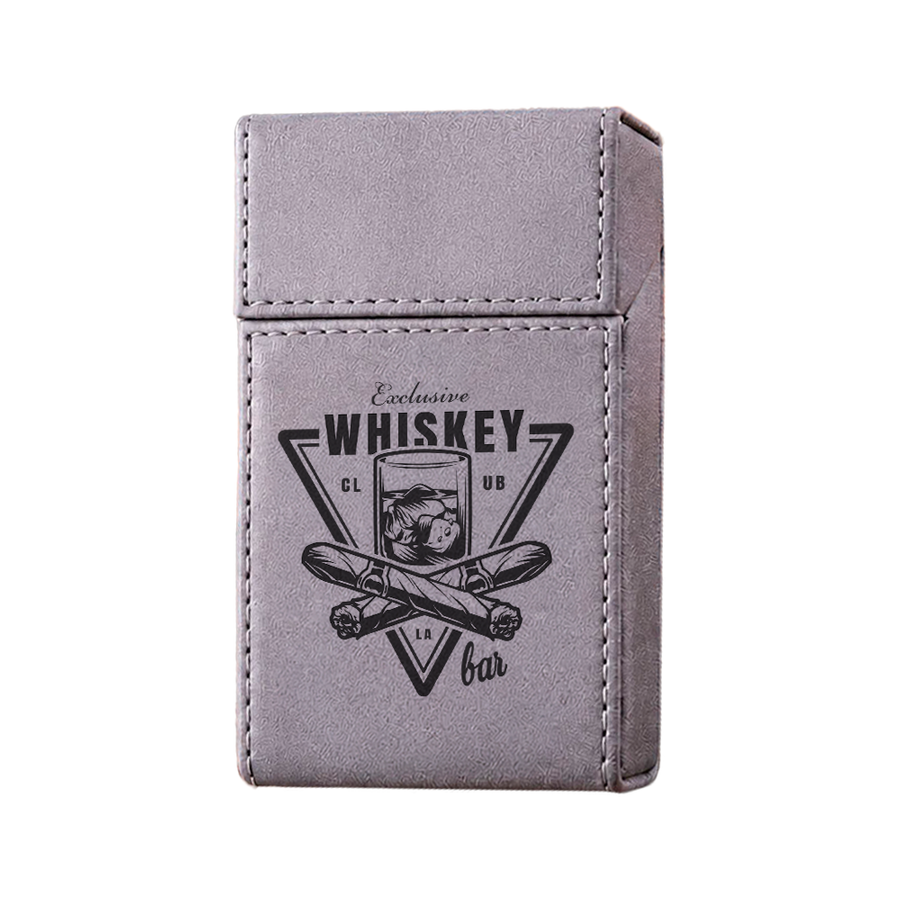 Flip Top PU Leather Full Bag Cigarette Cases - Custom Patch