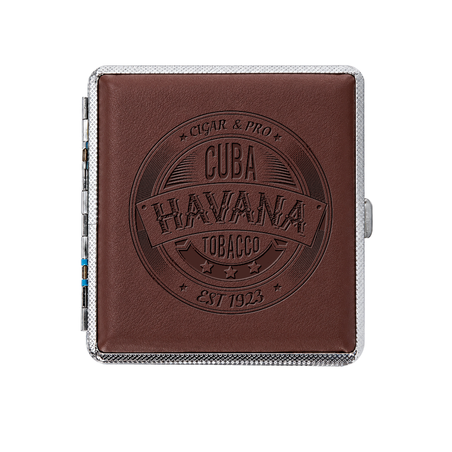Leather Grain Metal Cigarette Cases - Custom Patch