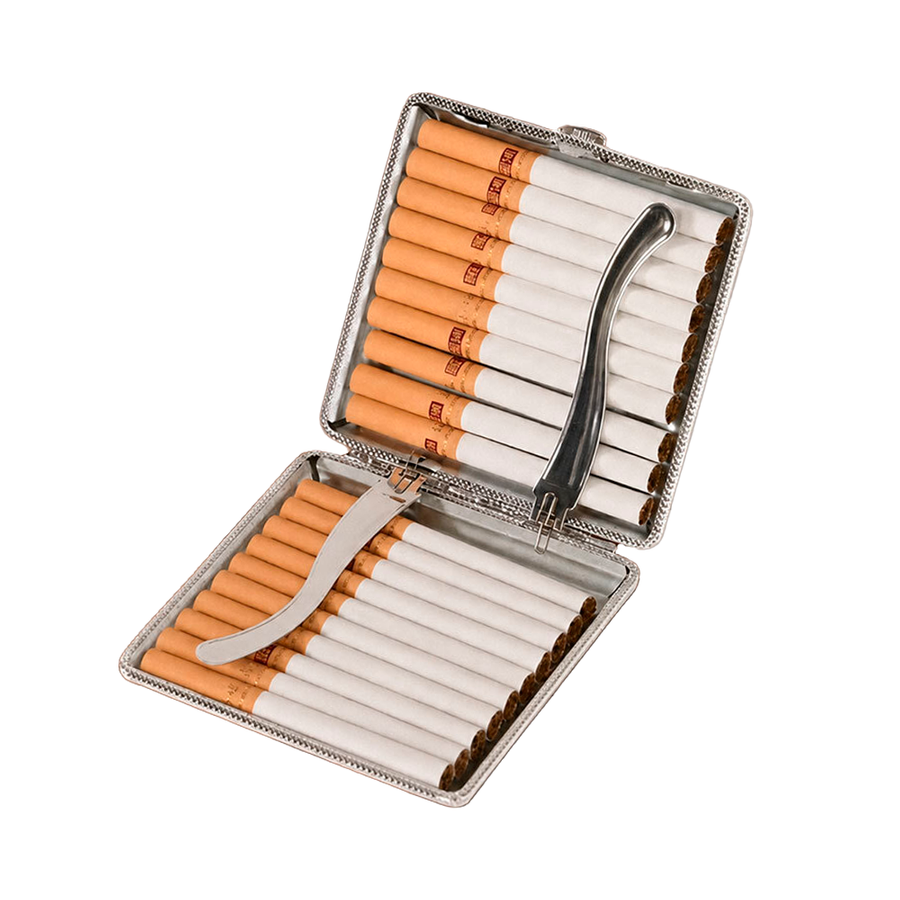 Leather Grain Metal Cigarette Cases - Custom Patch