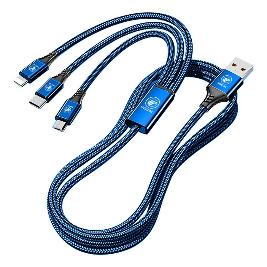 Nylon Braided 3-in-1 Charging Cables - Custom Patch