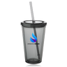 16 Oz Vibrant Sip Tumblers with Straw Charcoal