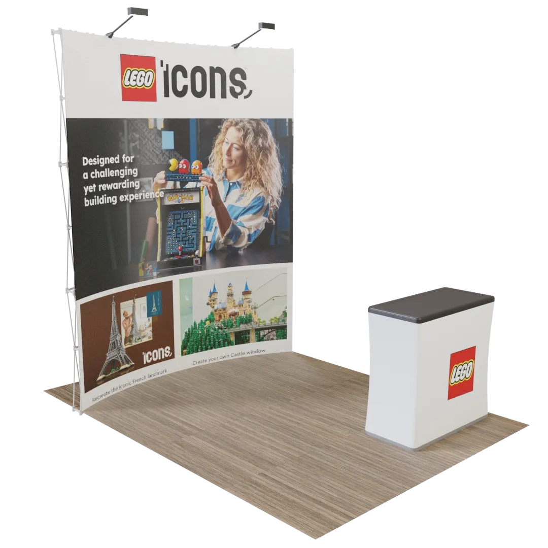 Custom Curved Pop Up Trade Show Display Stand 8' x 8' - Custom Patch